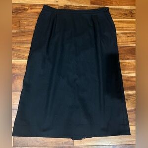 Vintage Pendleton Classic Black Midi Skirt 100% Virgin Wool 18 10 12